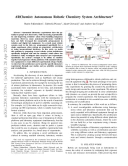 ARChemist: Autonomous Robotic Chemistry System Architecture
