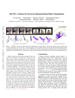 ARCTIC: A Dataset for Dexterous Bimanual Hand-Object Manipulation