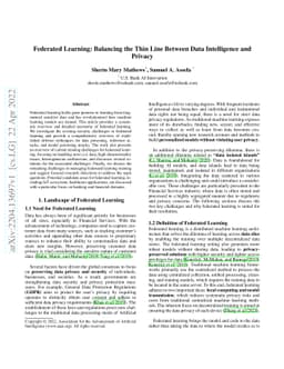 Federated Learning: Balancing the Thin Line Between Data Intelligence
  and Privacy