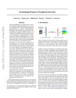An Intriguing Property of Geophysics Inversion