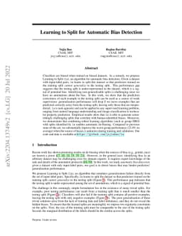 Learning to Split for Automatic Bias Detection