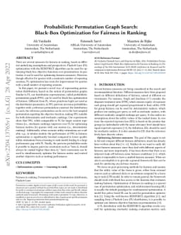 Probabilistic Permutation Graph Search: Black-Box Optimization for
  Fairness in Ranking