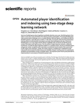 Automated player identification and indexing using two-stage deep
  learning network