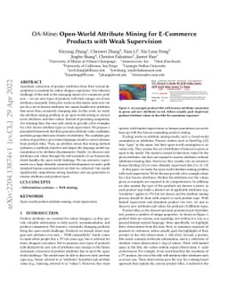 OA-Mine: Open-World Attribute Mining for E-Commerce Products with Weak
  Supervision