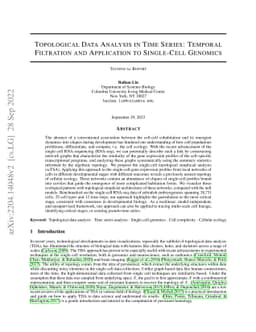 Topological Data Analysis in Time Series: Temporal Filtration and
  Application to Single-Cell Genomics