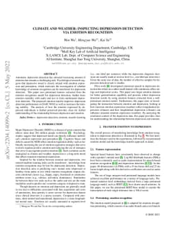 Climate and Weather: Inspecting Depression Detection via Emotion
  Recognition