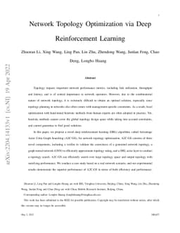 Network Topology Optimization via Deep Reinforcement Learning