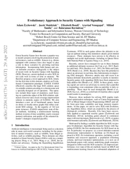 Evolutionary Approach to Security Games with Signaling