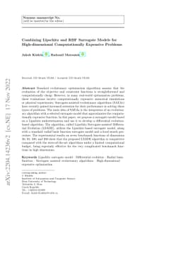 Combining Lipschitz and RBF Surrogate Models for High-dimensional
  Computationally Expensive Problems