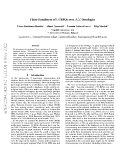 Finite Entailment of UCRPQs over ALC Ontologies