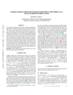 Graph Learning from Multivariate Dependent Time Series via a
  Multi-Attribute Formulation