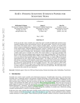 SciEv: Finding Scientific Evidence Papers for Scientific News