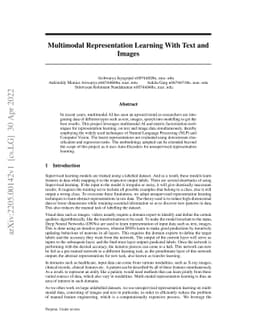 Multimodal Representation Learning With Text and Images
