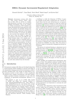 DIRA: Dynamic Domain Incremental Regularised Adaptation