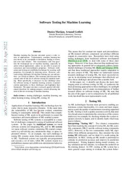 Software Testing for Machine Learning