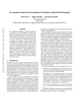 An attention model for the formation of collectives in real-world
  domains