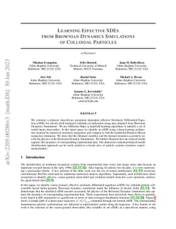 Learning Effective SDEs from Brownian Dynamics Simulations of Colloidal
  Particles