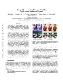 Composition-aware Graphic Layout GAN for Visual-textual Presentation
  Designs