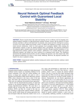 Neural Network Optimal Feedback Control with Guaranteed Local Stability