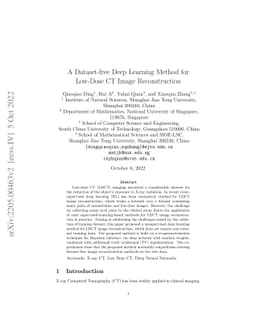 A Dataset-free Deep learning Method for Low-Dose CT Image Reconstruction