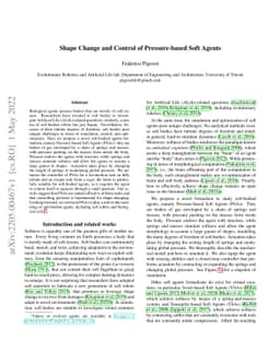 Shape Change and Control of Pressure-based Soft Agents