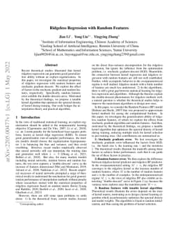 Ridgeless Regression with Random Features