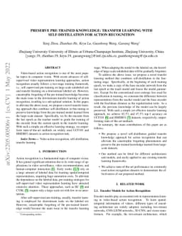 Preserve Pre-trained Knowledge: Transfer Learning With Self-Distillation
  For Action Recognition