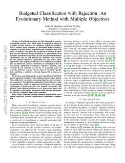 Budgeted Classification with Rejection: An Evolutionary Method with
  Multiple Objectives