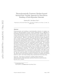 Thermodynamically Consistent Machine-Learned Internal State Variable
  Approach for Data-Driven Modeling of Path-Dependent Materials