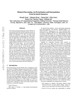 Robust Fine-tuning via Perturbation and Interpolation from In-batch
  Instances