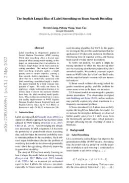 The Implicit Length Bias of Label Smoothing on Beam Search Decoding