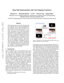Deep Video Harmonization with Color Mapping Consistency