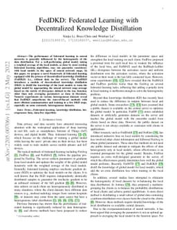 FedDKD: Federated Learning with Decentralized Knowledge Distillation