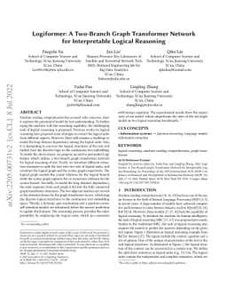Logiformer: A Two-Branch Graph Transformer Network for Interpretable
  Logical Reasoning