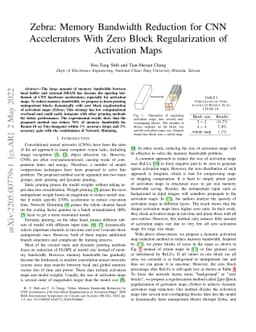 Zebra: Memory Bandwidth Reduction for CNN Accelerators With Zero Block
  Regularization of Activation Maps
