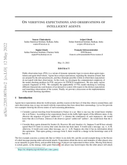 On verifying expectations and observations of intelligent agents