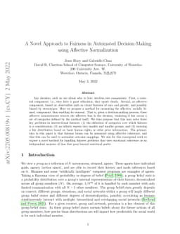 A Novel Approach to Fairness in Automated Decision-Making using
  Affective Normalization