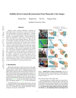 Stability-driven Contact Reconstruction From Monocular Color Images