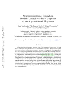 Neurocompositional computing: From the Central Paradox of Cognition to a
  new generation of AI systems