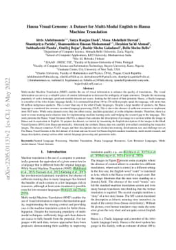 Hausa Visual Genome: A Dataset for Multi-Modal English to Hausa Machine
  Translation