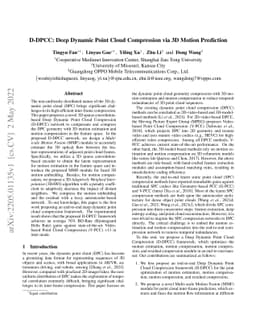 D-DPCC: Deep Dynamic Point Cloud Compression via 3D Motion Prediction