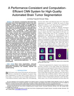 A Performance-Consistent and Computation-Efficient CNN System for
  High-Quality Automated Brain Tumor Segmentation