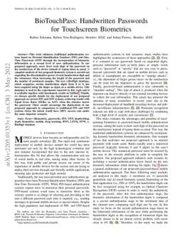 BioTouchPass: Handwritten Passwords for Touchscreen Biometrics
