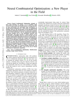 Neural Combinatorial Optimization: a New Player in the Field