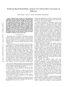 Prediction-Based Reachability Analysis for Collision Risk Assessment on
  Highways