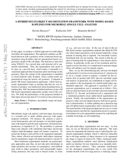 A hybrid multi-object segmentation framework with model-based B-splines
  for microbial single cell analysis