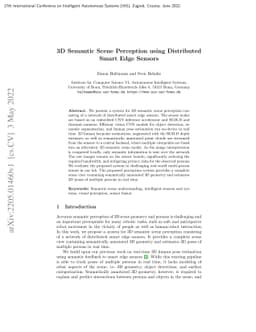 3D Semantic Scene Perception using Distributed Smart Edge Sensors