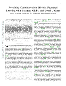 Revisiting Communication-Efficient Federated Learning with Balanced
  Global and Local Updates