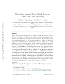 Multi-Spatio-temporal Fusion Graph Recurrent Network for Traffic
  forecasting