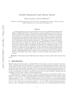 Scalable Regularised Joint Mixture Models